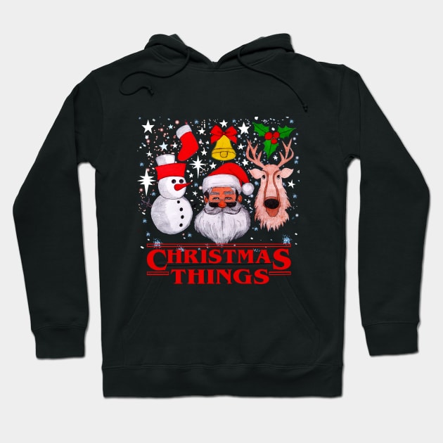 Christmas Things funny and cute Hoodie by CartWord Design